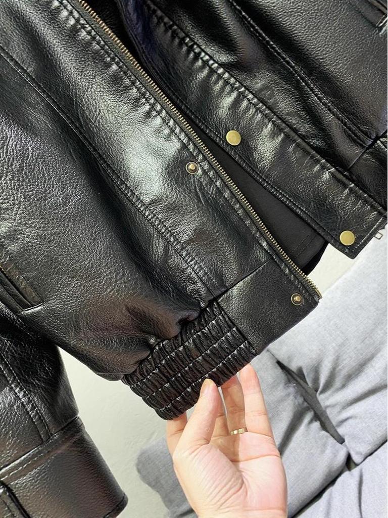 Мужская модная осенне-зимняя кожаная мотоциклетная куртка в корейском стиле - Красивая, крутая и молодежная верхняя одежда