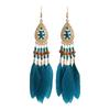 Tassel Boho Long Tassel Earring Geometric Hanging Drop Earrings Ethnic Style Beaded Earring  Party
