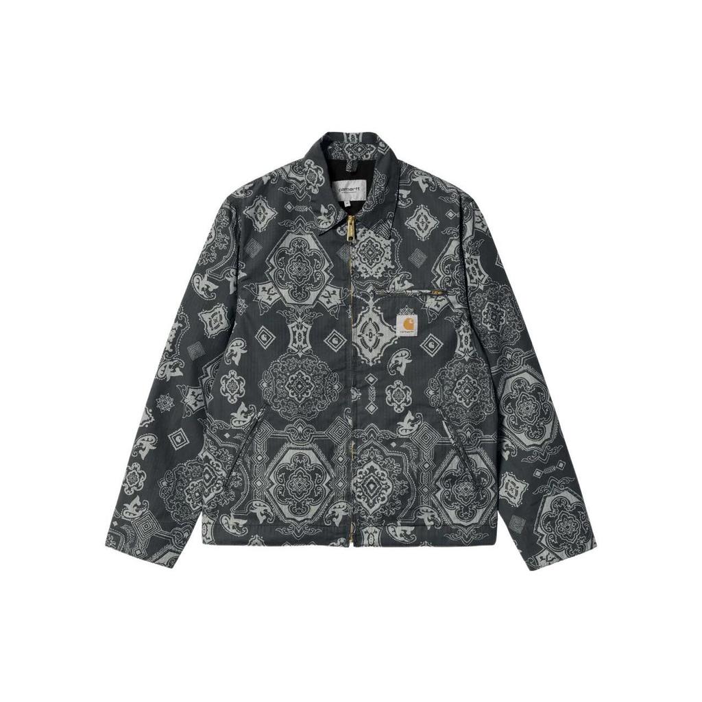 Carhartt WIP FW22 Куртка Detroit Классический узор Полный принт Куртка Detroit Мужская Куртка Черный I030763-0Y1-60