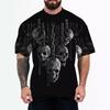 Свободные 3D цифровые страшные черепа серии печатных летних повседневных круглых вырезов с коротким рукавом футболки мужские
