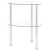 VidaXL 2-Tier Side Table Transparent 38x38x50 Cm Tempered Glass 322785