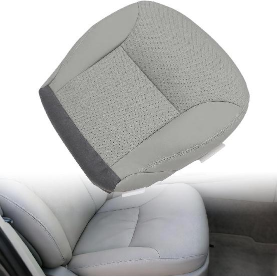 Front Driver Bottom Perforated Replacement Microfiber Leather Seat Cover Gray Compatible with Lexus ES300 ES330 2002 2003 2004 2005 2006