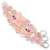 Rose Quartz Rough, Rubellite Gemstone 925 Silver Bracelet 7-8" JCB353-11