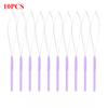 10 Pcs Hair Extensions Loop Needle Pulling Hook Tool Needle Threader Loop Tool for Silicone Microlink Beads
