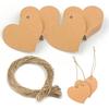 100pcs Love Shaped Kraft Paper Tags Universal DIY Blank Tags With 10m Jute Twine For Luggage Wedding Birthday Christmas Note