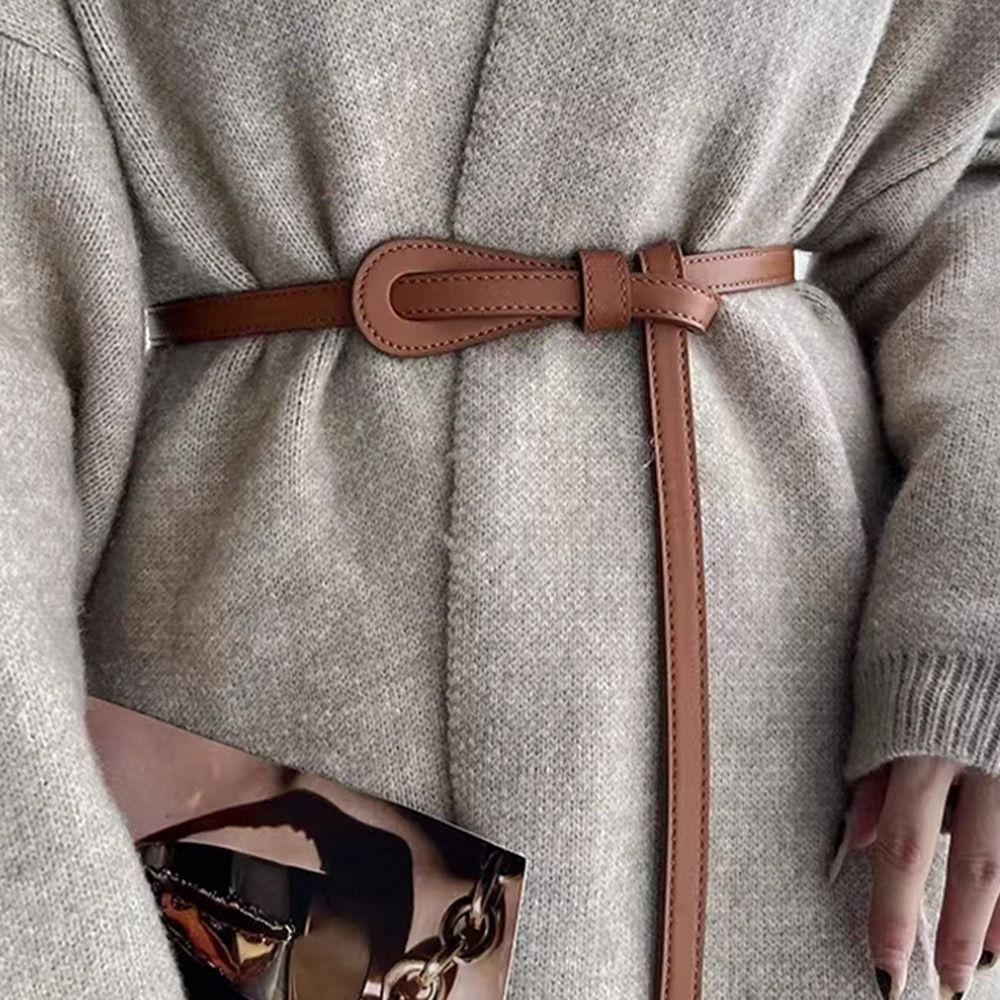 Женский ремень с металлической пряжкой Y2k, декоративный пояс для платья, пальто, ретро, узкий поясной ремень