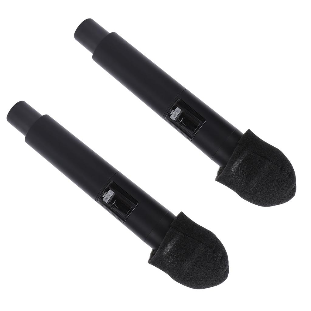 2шт беспроводной микрофон металлический шумоподавляющий ручной динамический микрофон набор с кристальными крышками и приемником