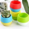 6PCS/Set Round Plastic Plant Pots Multicolor Mini Succulent Pot Flower Planters Desktop Ornament Suitable for Indoor Outdoor ZYF