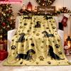 Blanket 1pc Dog Prints with Cute Dachshunds 2D-printed Flannel Throw Blanket-soft and Cozy Suitable for Use On the Sofa While Trav