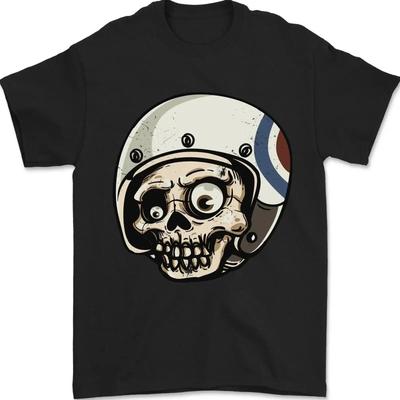 Mod Scooter Skull Motorcycle Biker T Shirt Size S 4xl Vintage Designer Clothes Stretched Versatile Streetwear Fashion