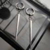 Silver Gothic Cone Pendant Stud Earrings