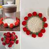 DIY Crochet Coaster Kit with Rose Bouquet Design Shrink-Resistant Yarn Material Pack Transformable