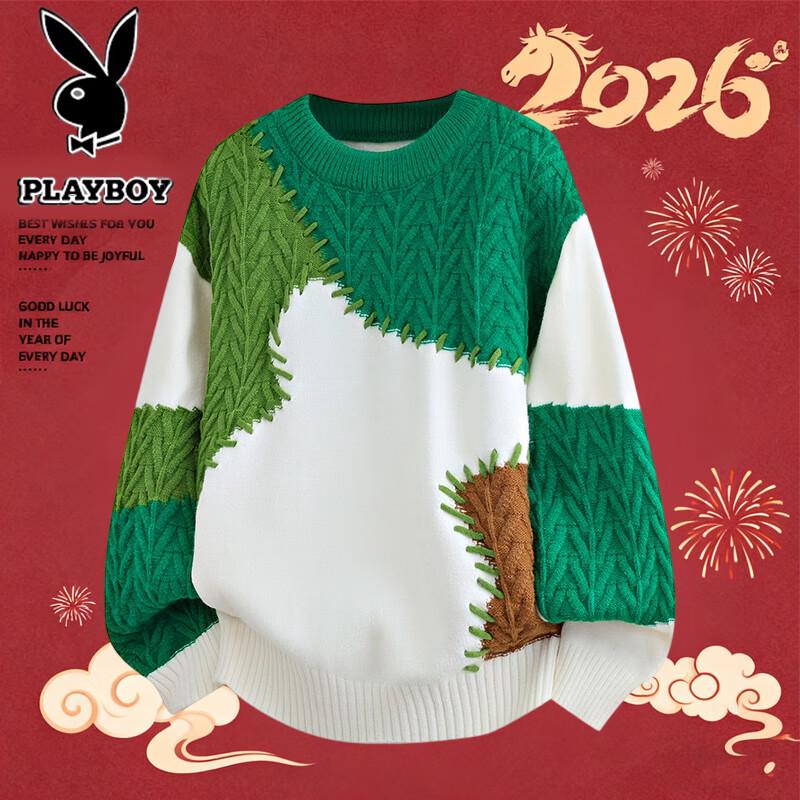 PLAYBOY Men's Color-Block Knitted Sweater