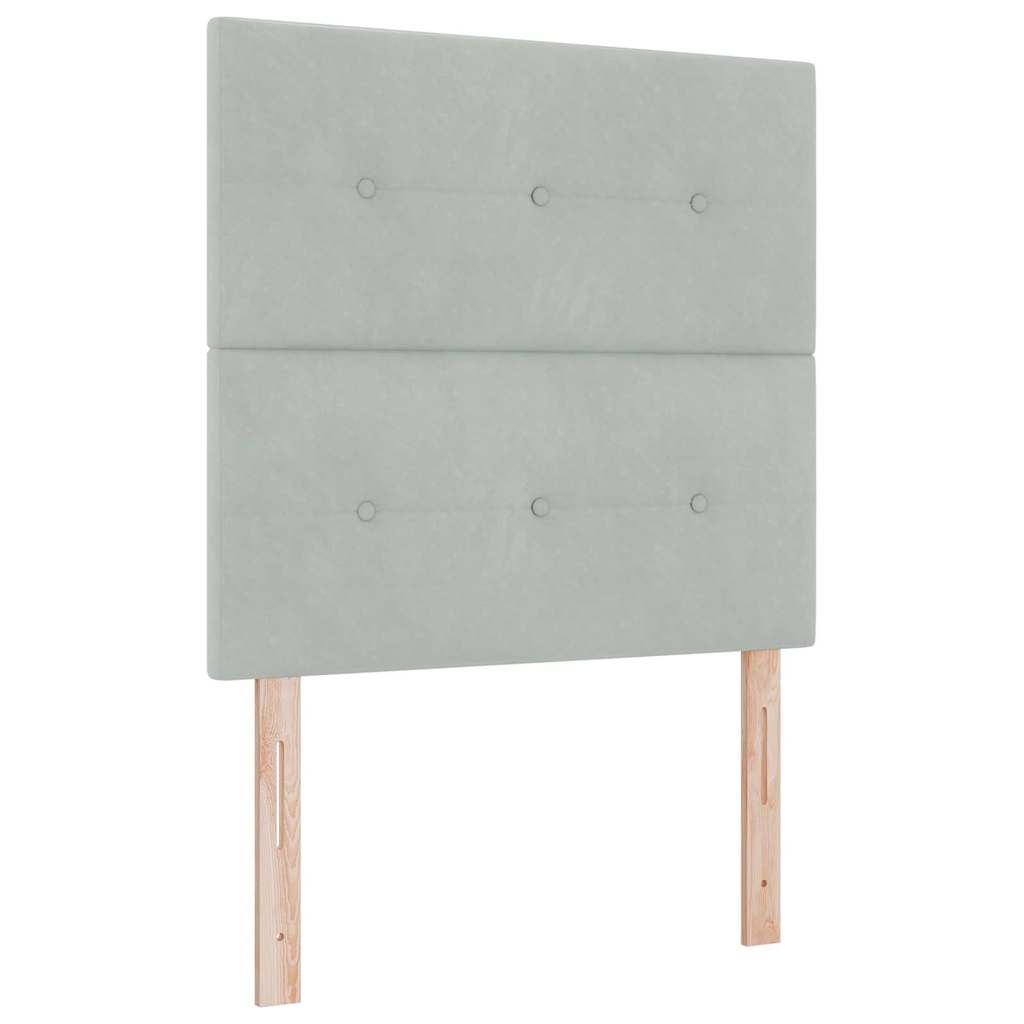 Box Spring Bed with Headboard Light Grey 200 x 80 cm Velvet
