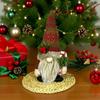 Рождественское плюшевое украшение гном ручной работы, фигурка эльфа-гнома в вязаной шапке, с сосновыми ветками, зимняя мягкая шведская кукла томте