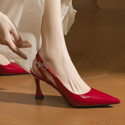 Мода Новый Дизайн Женские Туфли-Лодочки Босоножки на Высоком Каблуке Острый Носок Туфли Мэри Джейн Высококачественные Каблуки из ПУ Модная Женская Обувь 2025