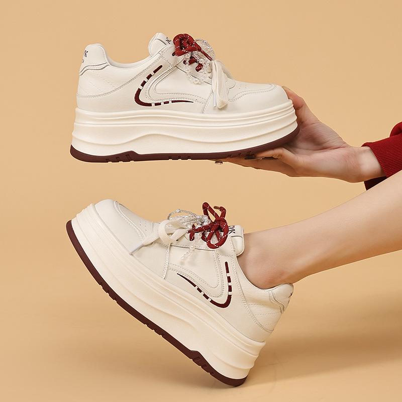 Inner height increase women's spring 2026 new platform shoes children's shoes versatile and comfortable soft-soled student board shoes