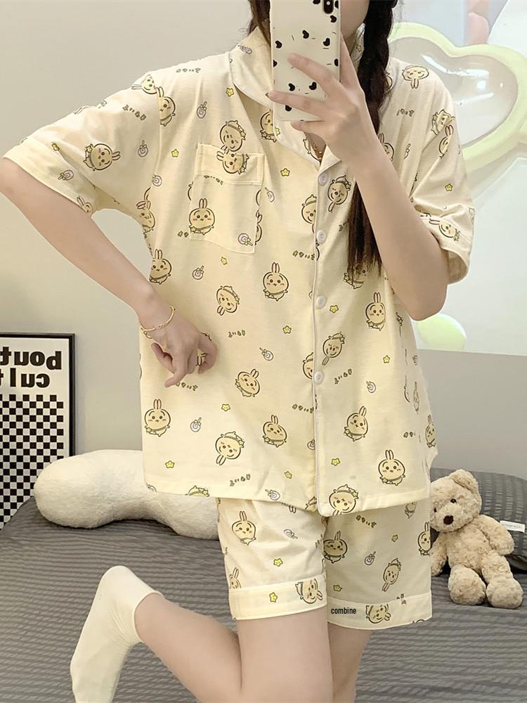 Пижама с коротким рукавом Chiikawa Usagi - Милая летняя домашняя одежда в японском стиле для женщин