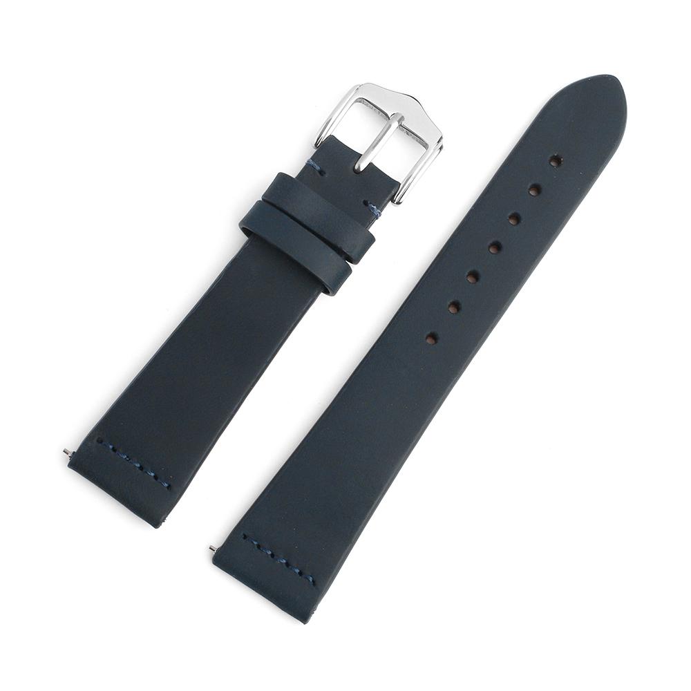 17mm 19mm 20mm Vintage Leather Watch Strap Blue Red Green Colors Crazy Horse Leather With Quick Release Replacement Watchband