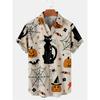 Fashion Halloween Graphic Hawaiian Shirt For Men Pumpkin Head Ghost 3D Printed Blouse Holiday Casual Men's and Women's Fashion Shirt