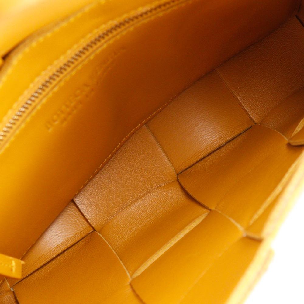 BOTTEGAVENETA Cassette Shoulder Bag 666870 Intrecciato Camel Calfskin Women Used