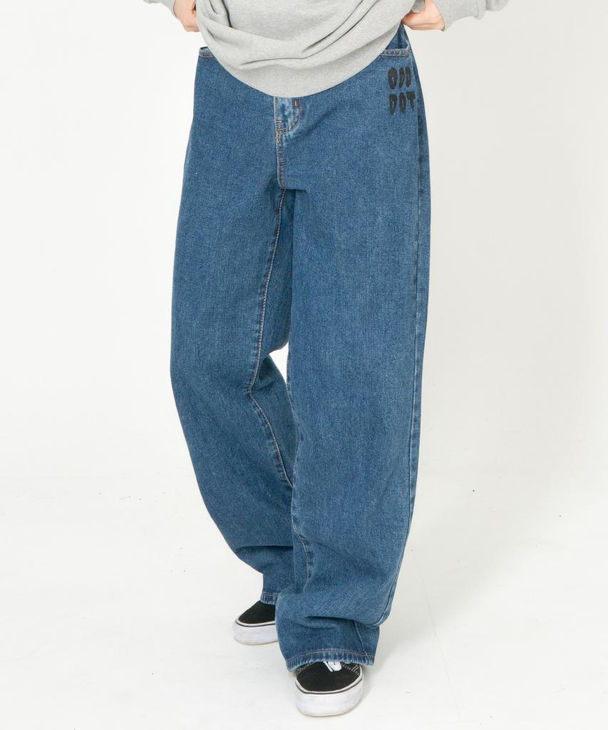 ODD DOT Big Logo Denim Pants_Blue