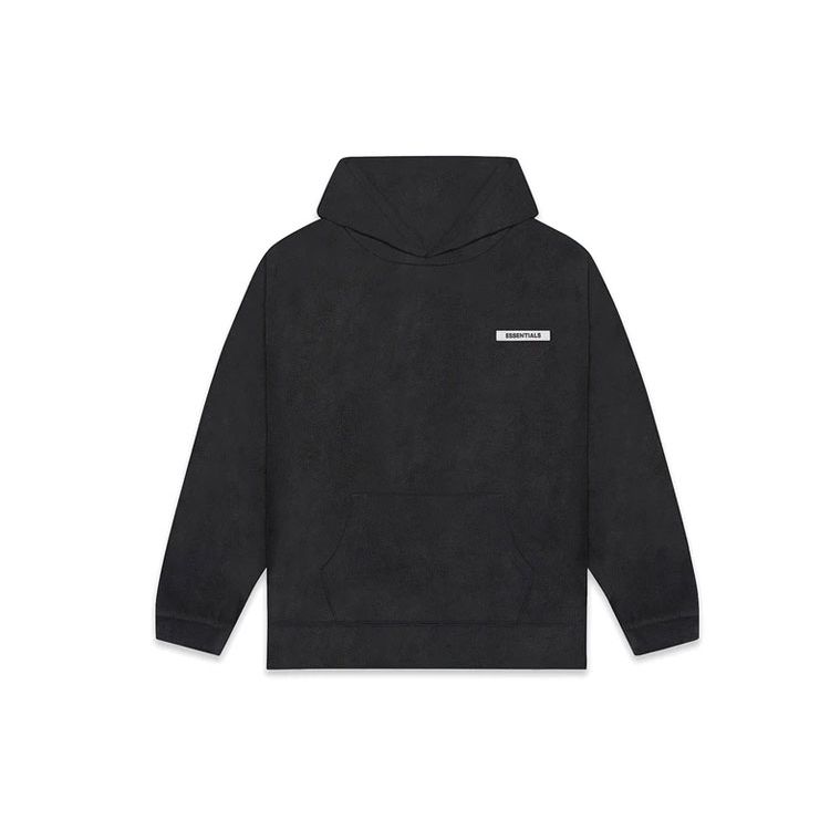 Fear of God Essentials Polar Fleece Hoodie Unisex Tops Dark-Slate Black FOG-FW20-338