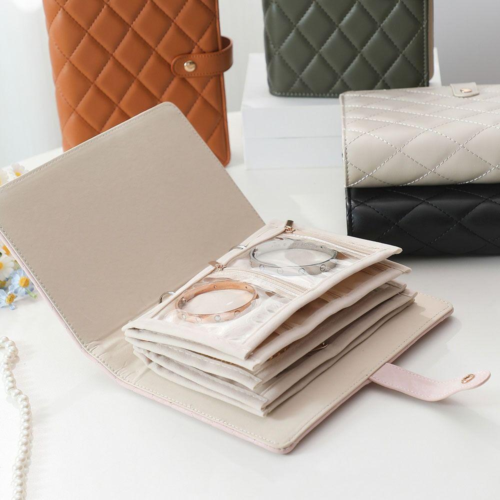 PU Leather Jewelry Storage Book Clear Pockets Jewelry Packaging Box Luxury Storage Bag  Gift Giving