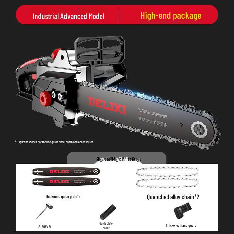 High-Power Handheld Electric Chainsaw for Home and Woodworking - Portable and Multifunctional with Free Shipping