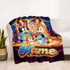 Bluey's Colorful Adventure Personalized Name Blanket Cozy Personalized Blanket Soft & Cozy Versatile for Nap Couch Picnics Chair