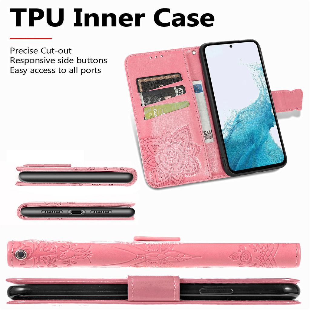 Для Samsung Galaxy A56 5G Чехол-кошелек из ПУ кожи Чехол для телефона с узором бабочки