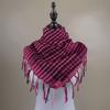 Shemagh Desert Scarf Colorblock Houndstooth Pattern Arab Keffiyeh Shawl Wrap with Tassels Scarves Bandana Head Wraps