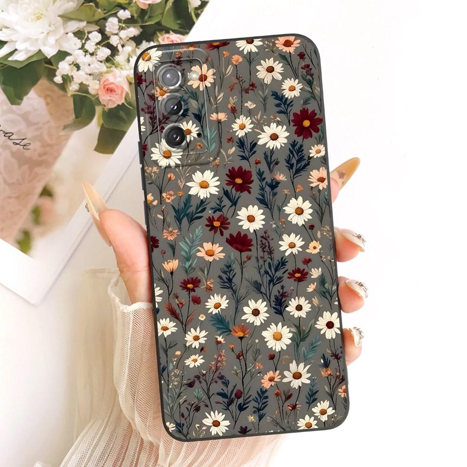 Для Samsung Galaxy S20 S20+ S20FE Милый Чехол-Телефон с Кошкой и Цветами Для Samsung S 20 S20 FE 4G 5G Ударопрочный Мягкий Силиконовый Бампер