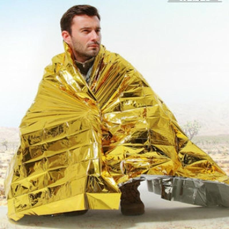 210*130 см комплекты для походов на открытом воздухе, водонепроницаемое аварийное майларовое спасательное одеяло для кемпинга