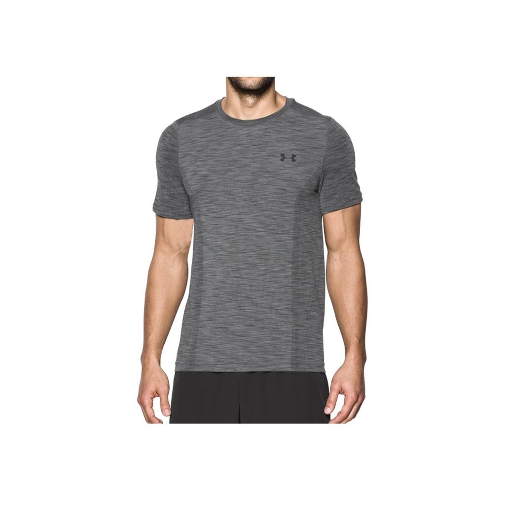 Under Armour Бесшовная напечатанная повседневная футболка с круглым вырезом и коротким рукавом для мужчин, серая 1289596-040