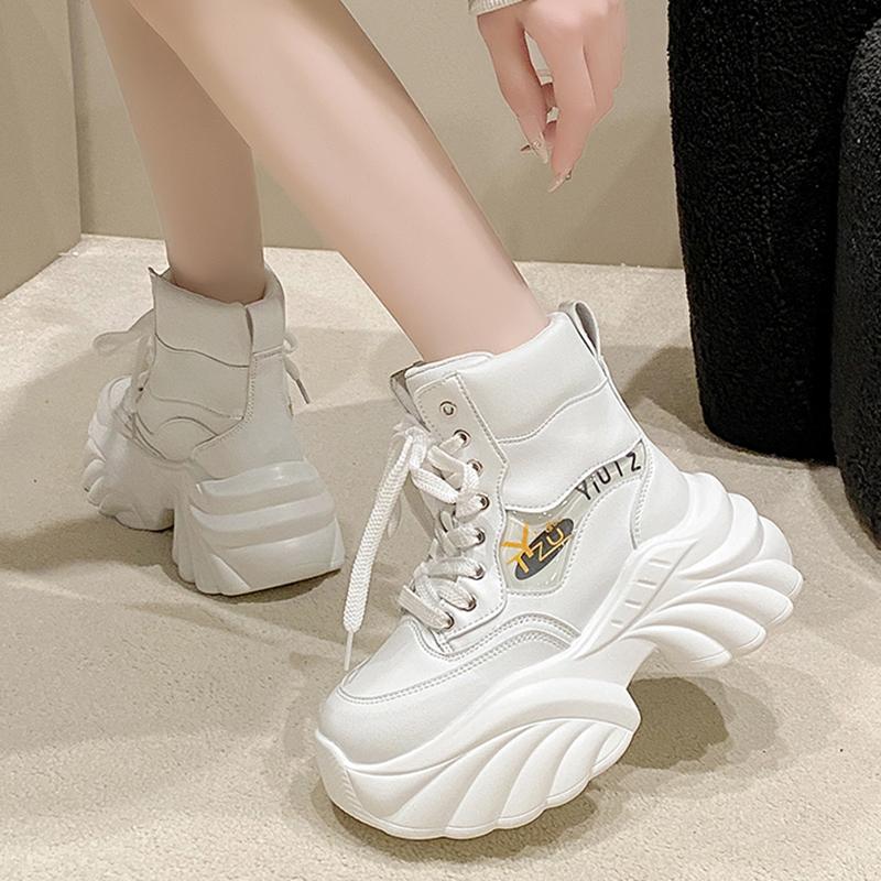 Модные готические ботинки на толстой платформе для женщин, осенне-зимние, ботильоны из искусственной кожи, женские, черные, на толстой подошве, мотоциклетные ботинки Mujer