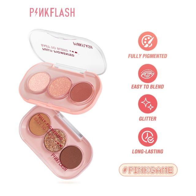 PINKFLASH - Палетка теней из 3 цветов - 11 цветов