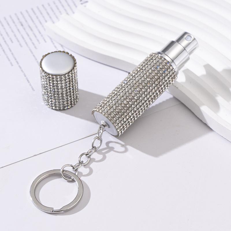 1 шт., модные флаконы для духов, распылители, флакон для хранения, 5 мл, металлический брелок, блестящие стразы