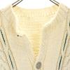 ВИНТАЖНЫЙ кардиган крупной вязки с длинным рукавом 80-х 90-х годов цвета слоновой кости для мужчин, б/у