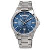 Мужские аналоговые кварцевые часы CASIO MTP-1381D-2AV с металлическим браслетом, серебристо-синие, международная модель