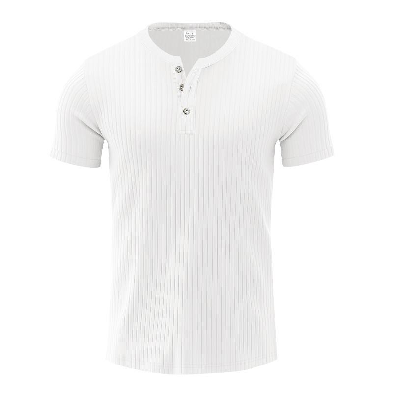 Мужская футболка-henley с текстурированной резинкой, быстросохнущая, с коротким рукавом.