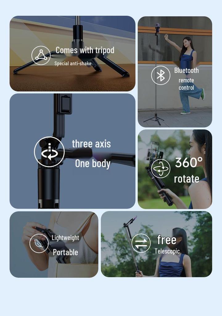 Популярный Bluetooth-селфи-палка-штатив с вращением на 360° и пультом дистанционного управления для стабильной видеосъемки