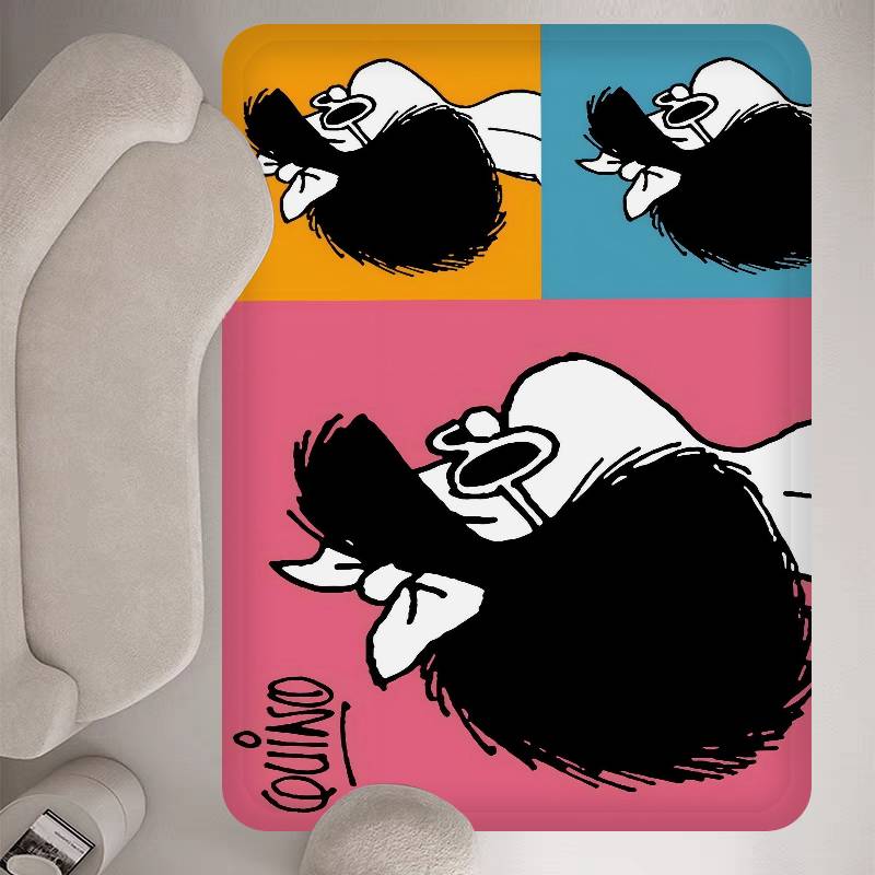 Funny Mafalda Pattern Floor Mat Non-Slip Laundry Room Mat Laundry Decor Balcony Child Living Room Bedside Mats