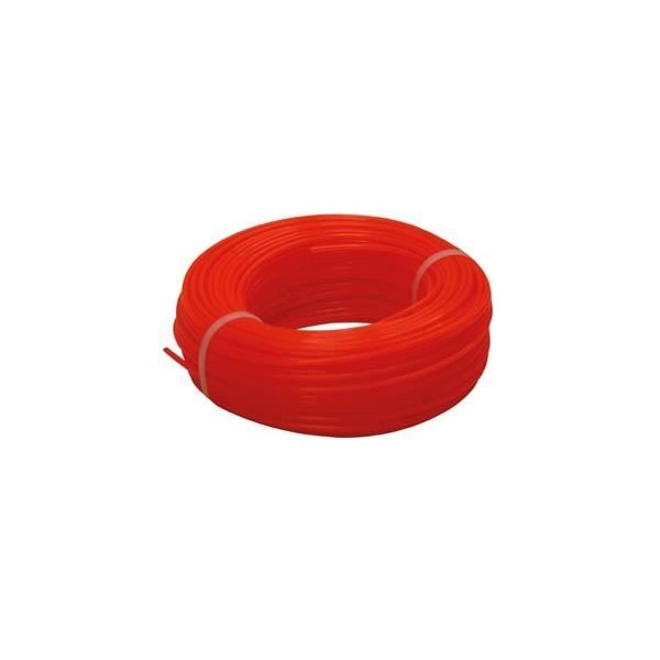 Fil pour coupe bordure - Marque - Modèle - Longueur 50 m - Épaisseur 2.4 mm - Couleur Rouge