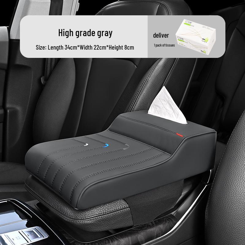 Универсальная подушка из пенополиуретана для подлокотника автомобиля с держателем для коробки с салфетками.