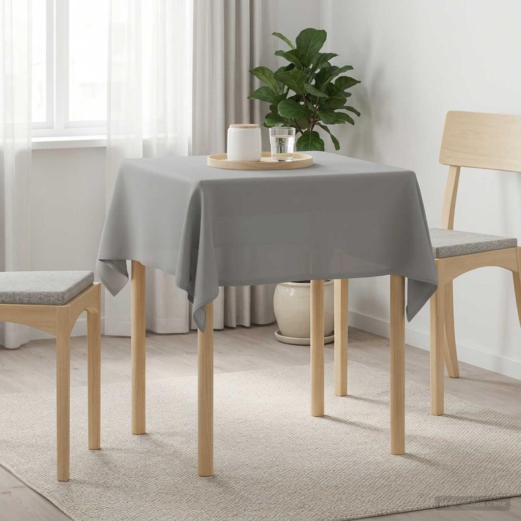 Tablecloth Square Light Gray 90 x 90 cm Polyester