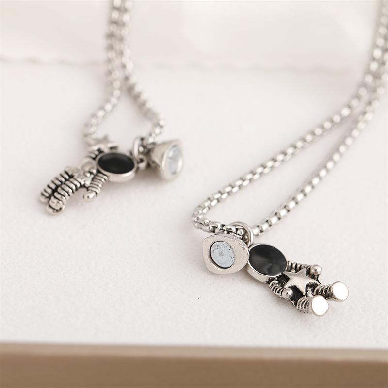 2 шт./компл. ожерелье для пары, держась за руки, магнитное ожерелье в форме сердца любовника, магнитное ожерелье унисекс, дружба Танабата, День Святого Валентина