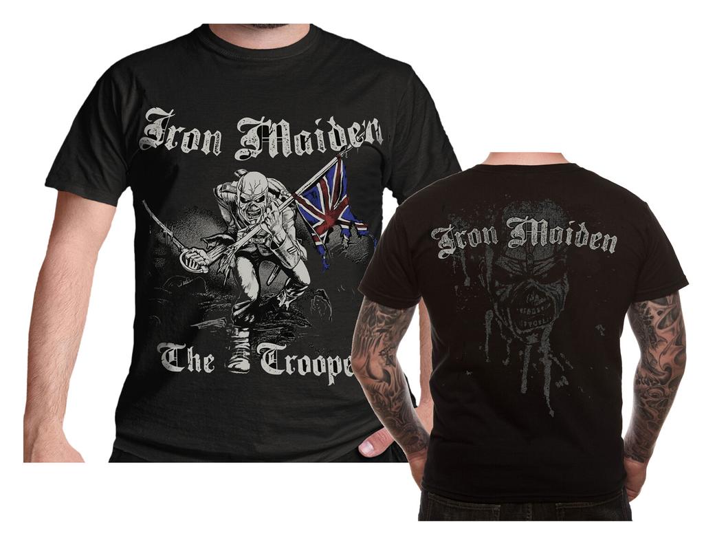 Футболка Iron Maiden Набросок Солдата Эдди Логотип Черный Новый Официальный