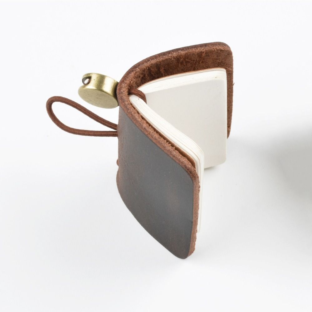 Журнальный блокнот для путешественников с кожаным чехлом и ремешком, карманный дневник, крошечный миниатюрный блокнот