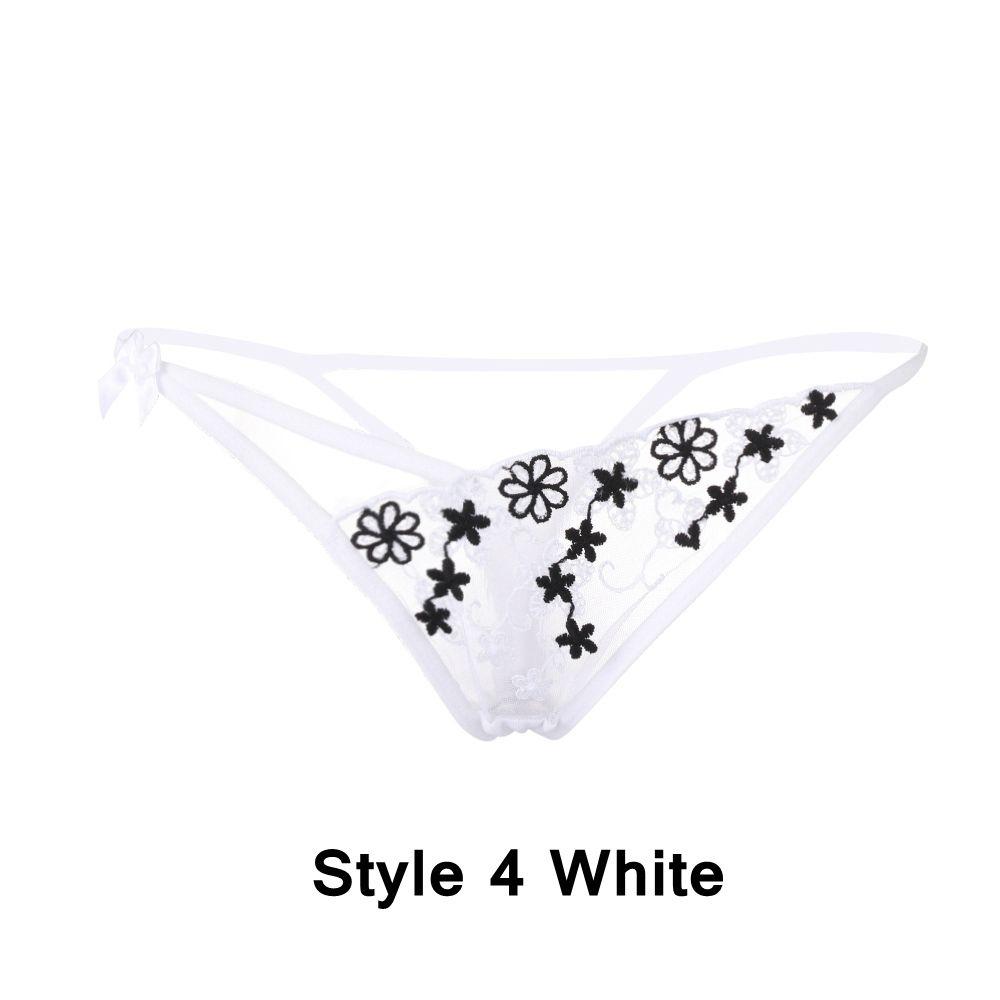 Нижнее белье Т-образные трусы Стринги Кружева Цветы Сексуальные трусики Женское эротическое белье